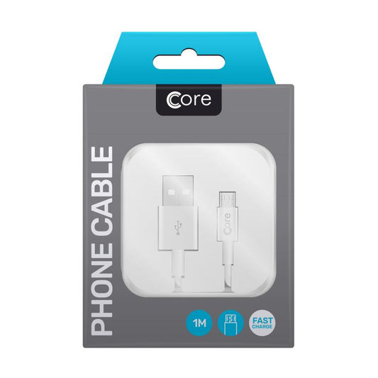 Core 1m Micro USB Cable - White