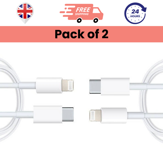 Pack of 2 Type-C To Lightning Cables