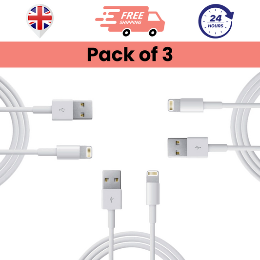 Pack of 3 USB To Lightning Cables